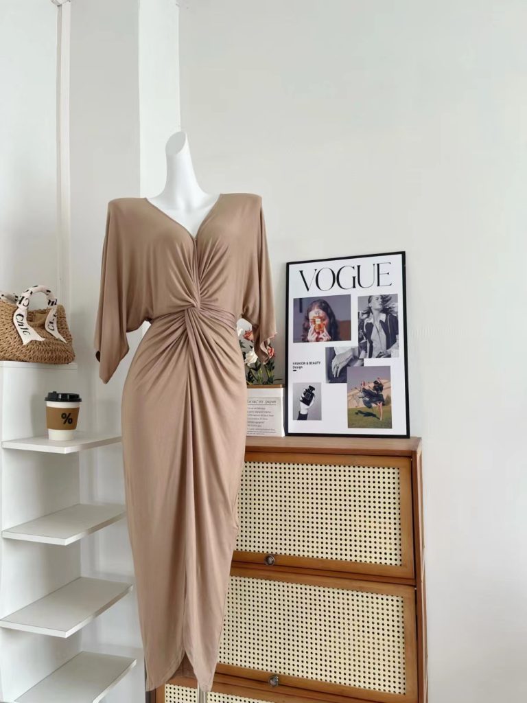 THE SWAN Light Luxury Summer Cool Lazy Long Knit Dress French Elegant