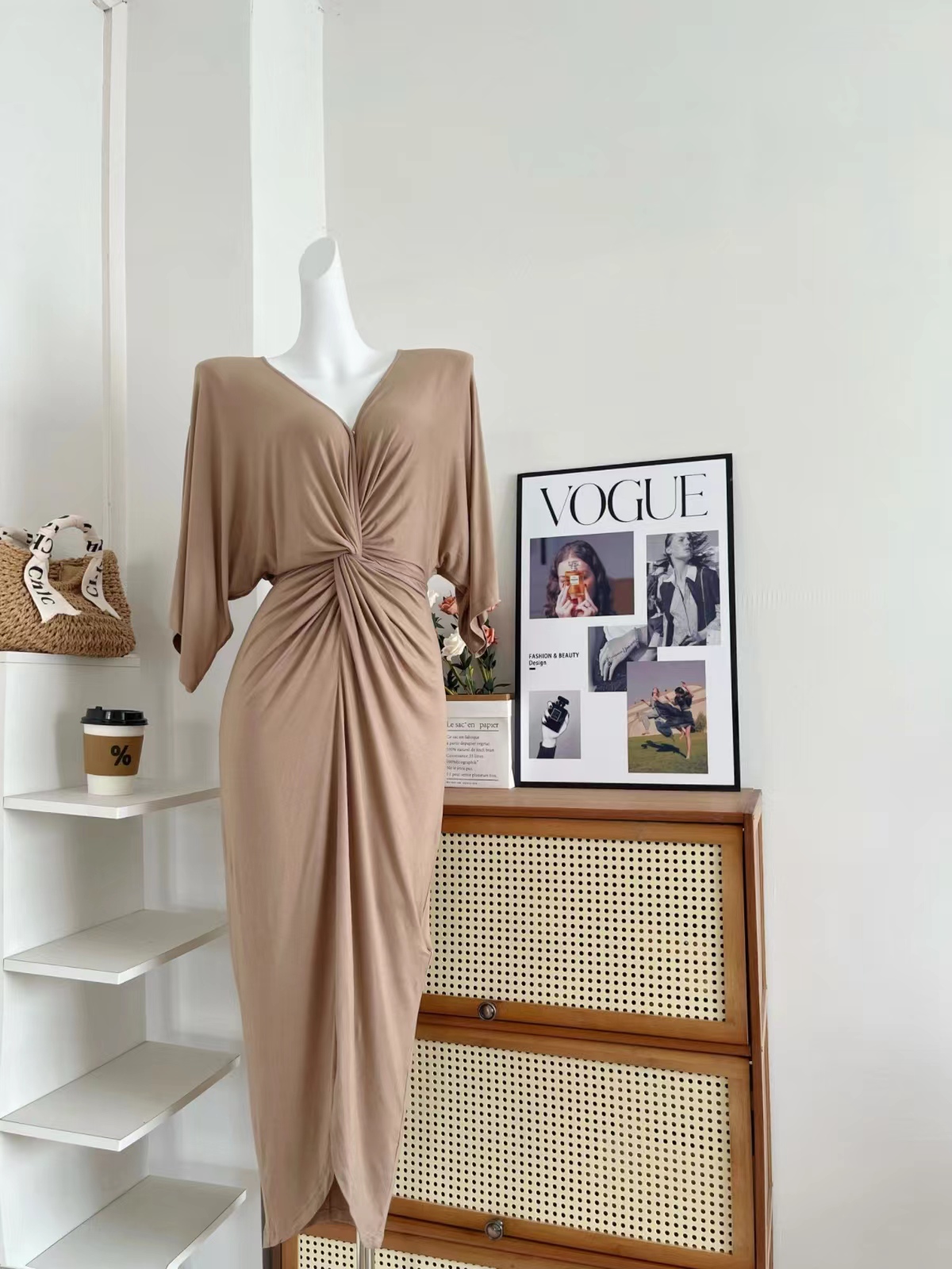 THE SWAN Light Luxury Summer Cool Lazy Long Knit Dress French Elegant