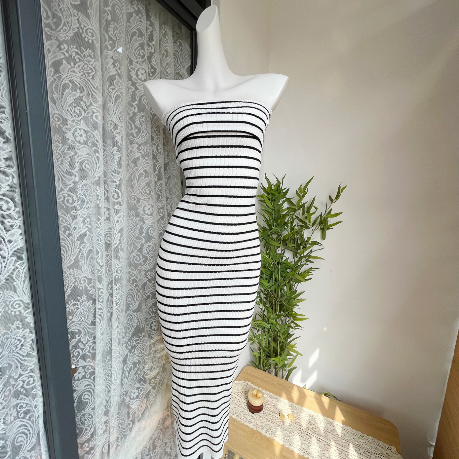 CCZEE Morning Gallery Strapless Striped Dress - Image 2