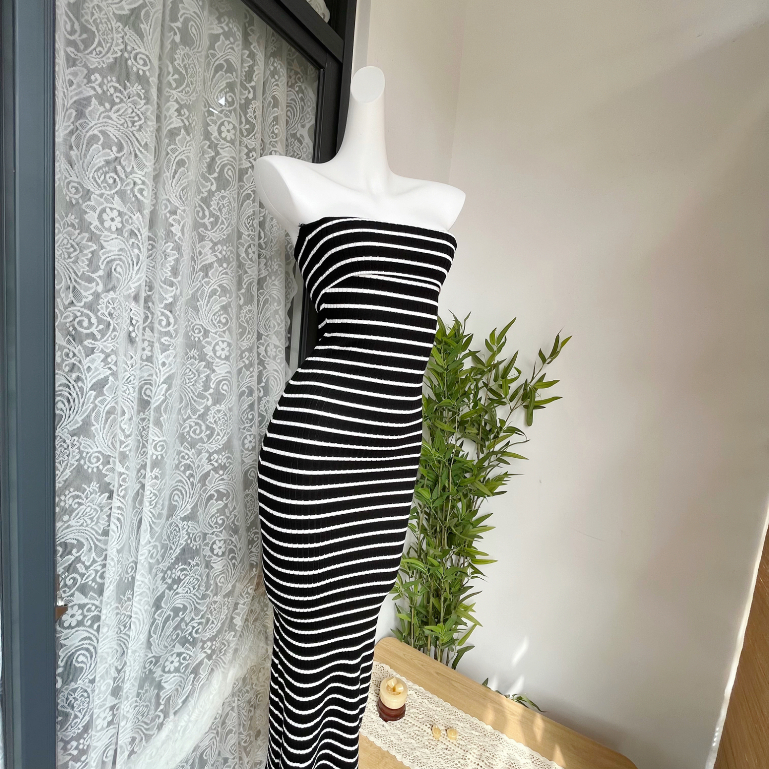 CCZEE Morning Gallery Strapless Striped Dress - Image 4