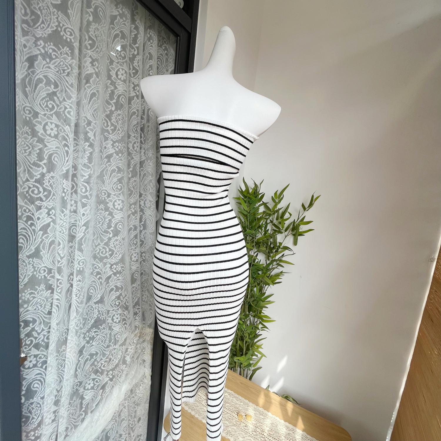 CCZEE Morning Gallery Strapless Striped Dress - Image 5