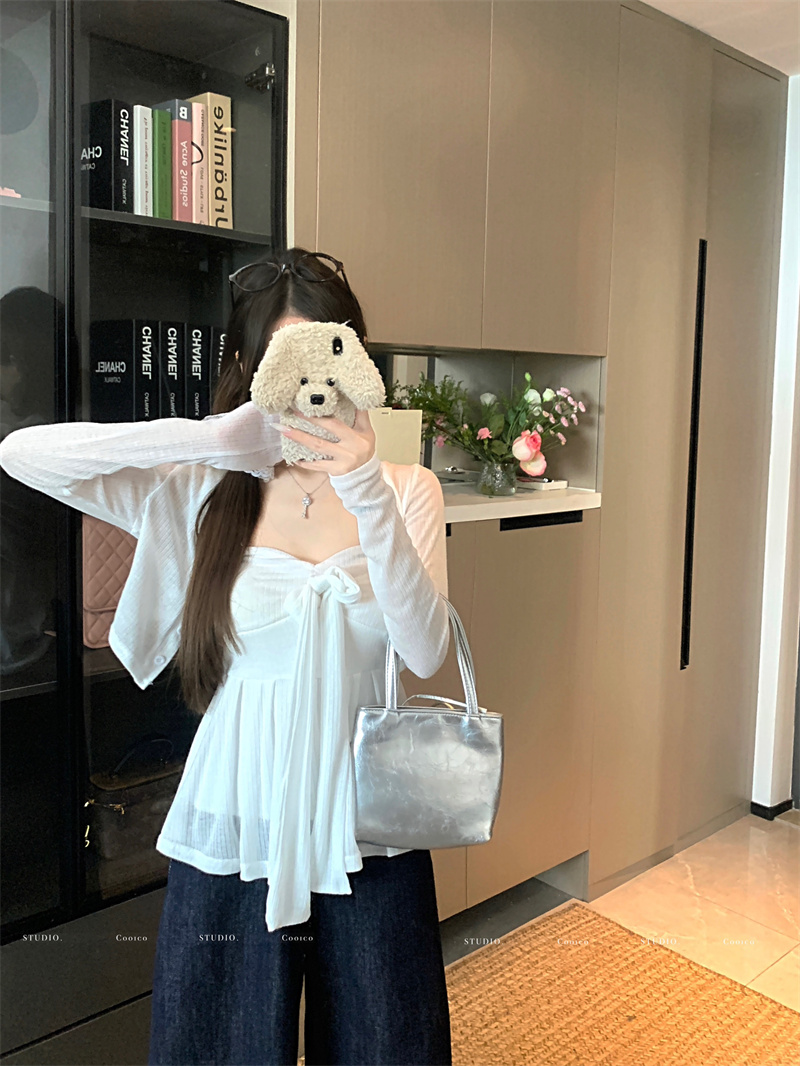 Women's White Knit Cardigan and Cami Two-Piece Set - Image 2