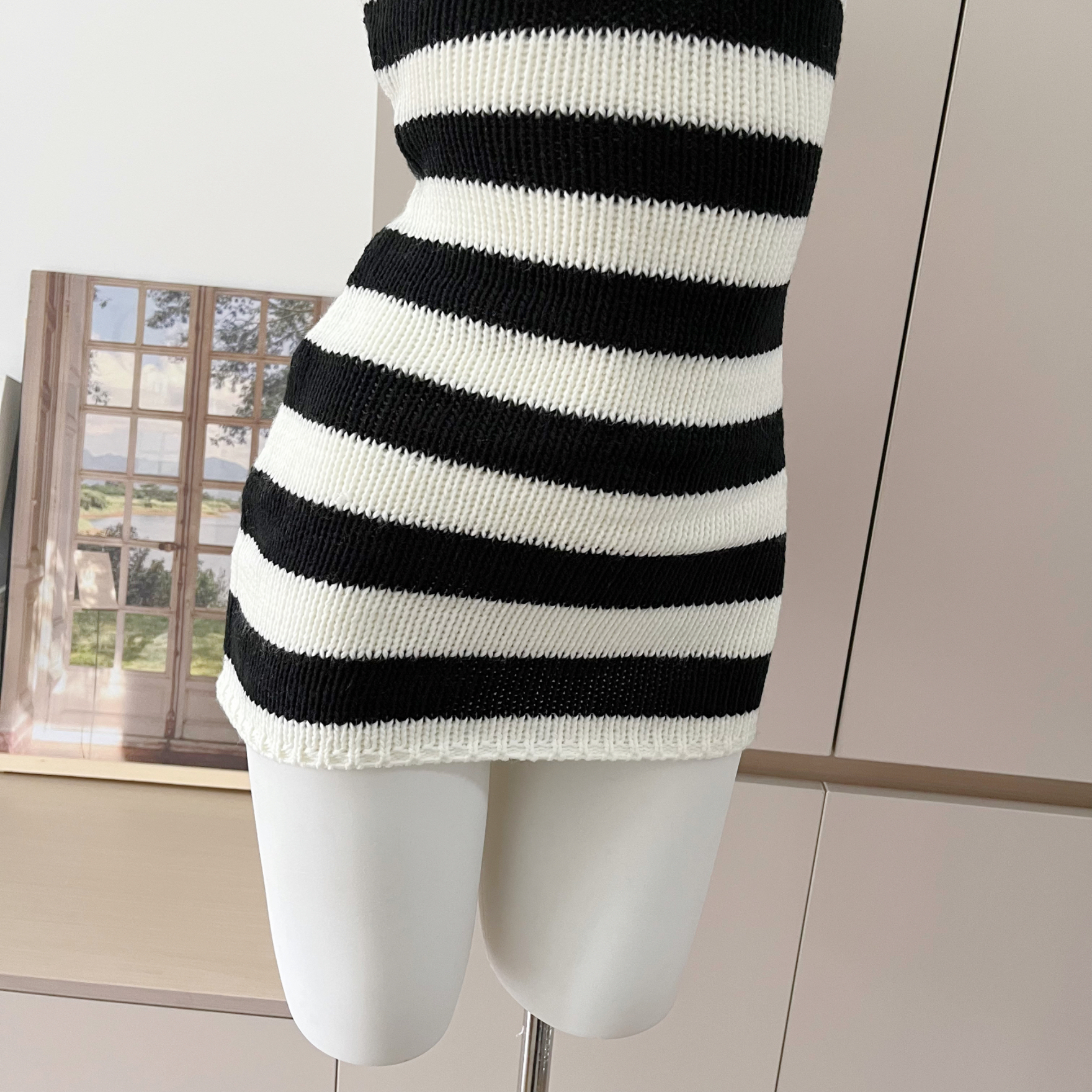 Women's Striped Knit Bodycon Tube Dress Summer Sexy Mini - Image 4