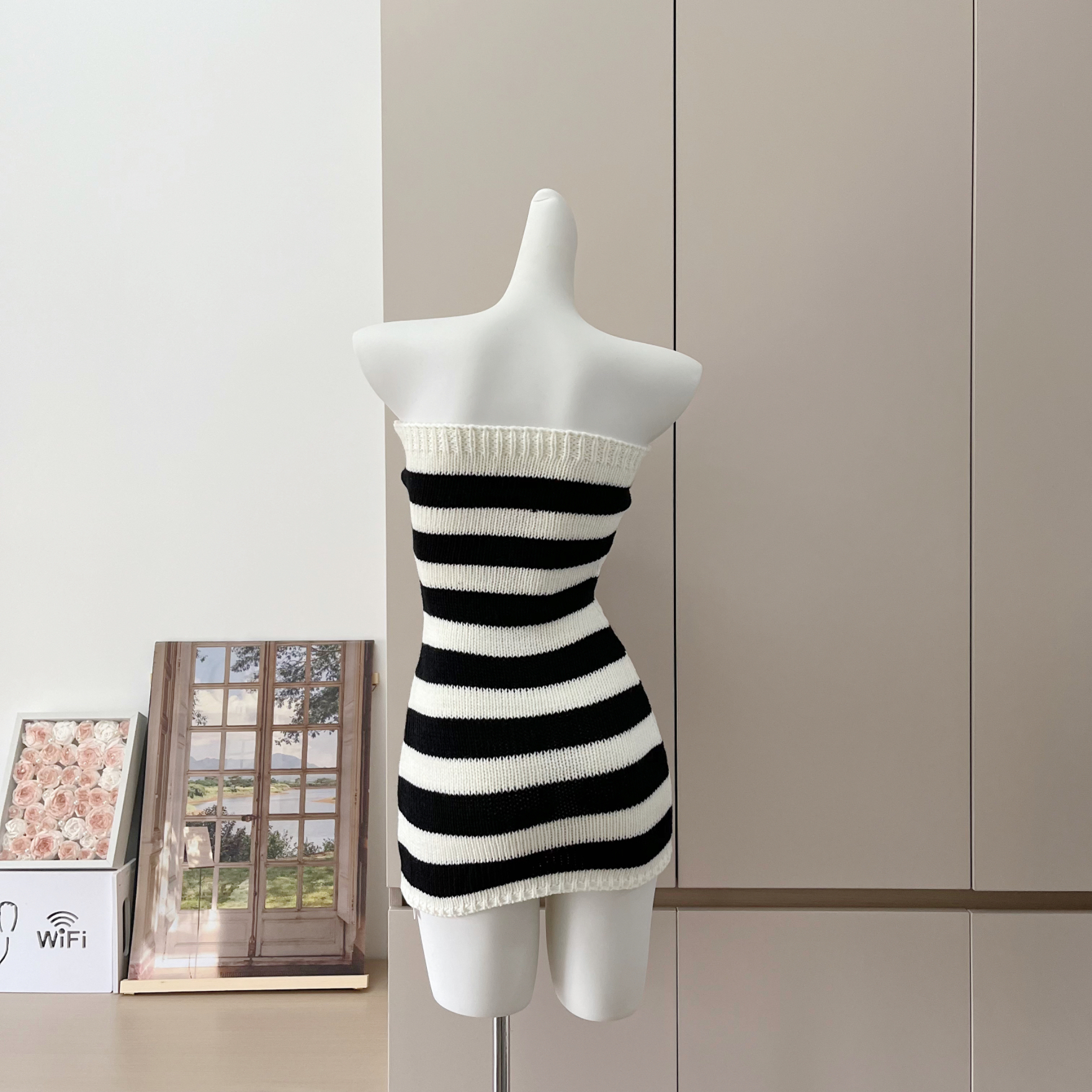 Women's Striped Knit Bodycon Tube Dress Summer Sexy Mini - Image 5