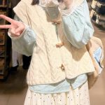 Sweet Fresh Knit Vest for Women Fall Winter Petite Slimming Sweater Vest