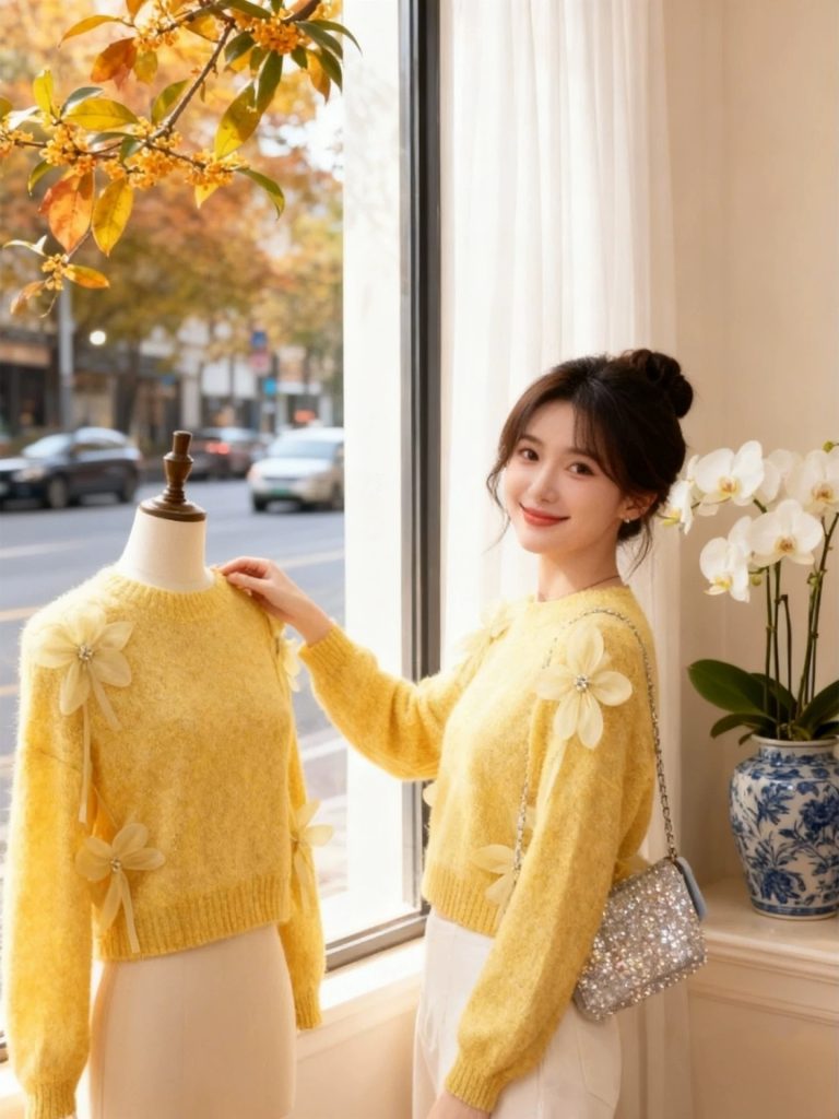 Women's Korean Style Long Sleeve Knit Cardigan Sweater 2026 Fall Winter