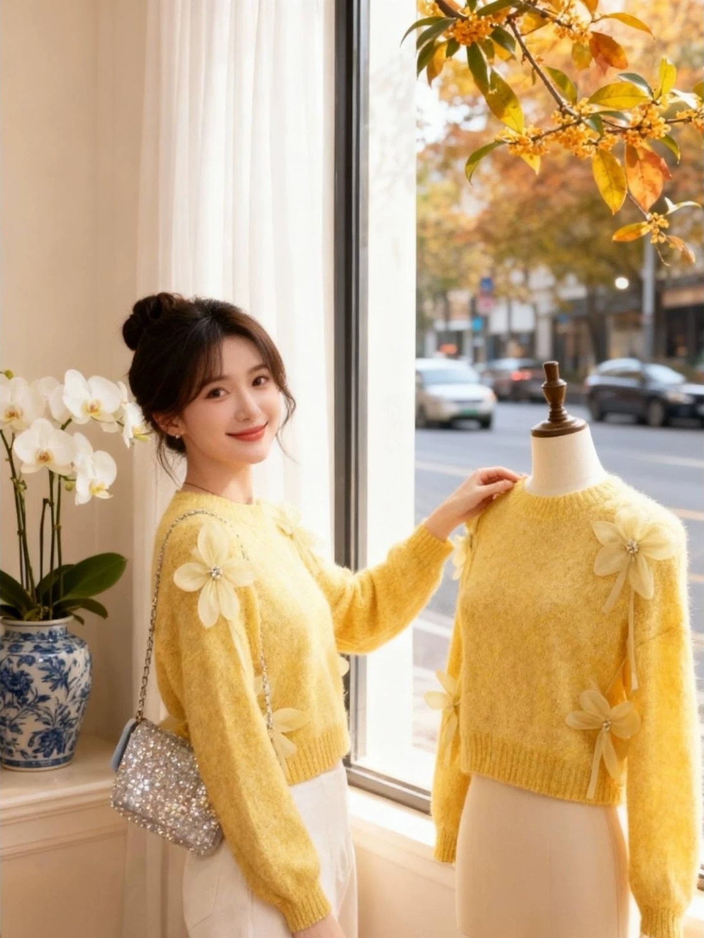 Women's Korean Style Long Sleeve Knit Cardigan Sweater 2026 Fall Winter - Image 3