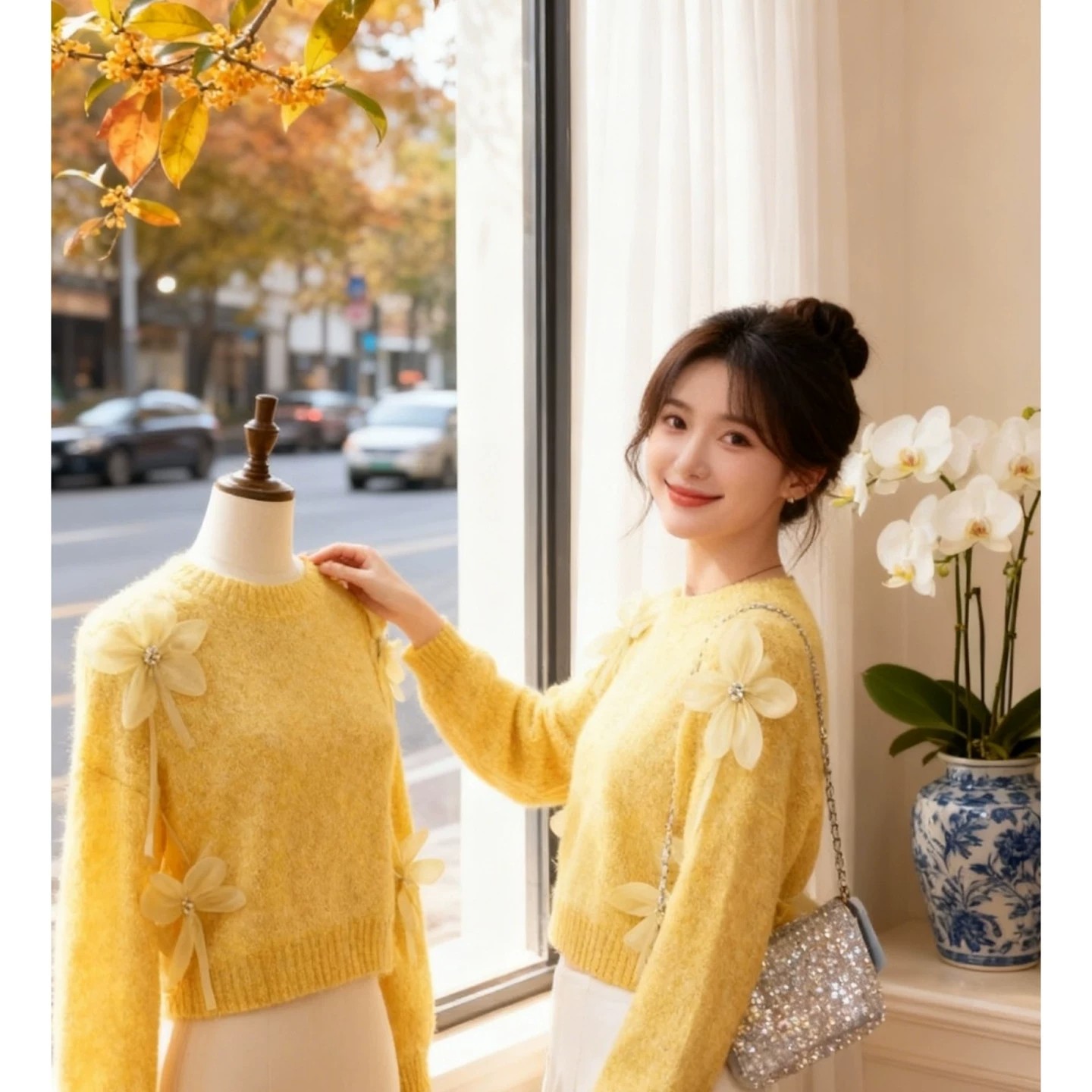 Women's Korean Style Long Sleeve Knit Cardigan Sweater 2026 Fall Winter - Image 5